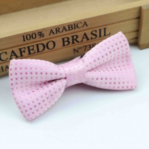 Boys Light Pink Polka Dot Bow Tie with Adjustable Strap